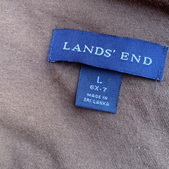 Kids cozy Fleece Jacket, Orange, Lands’ End,  size 6x/7 (L) - Picture 3 of 5